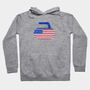 American Flag Curling USA Stars and Stripes Curling Stone Hoodie